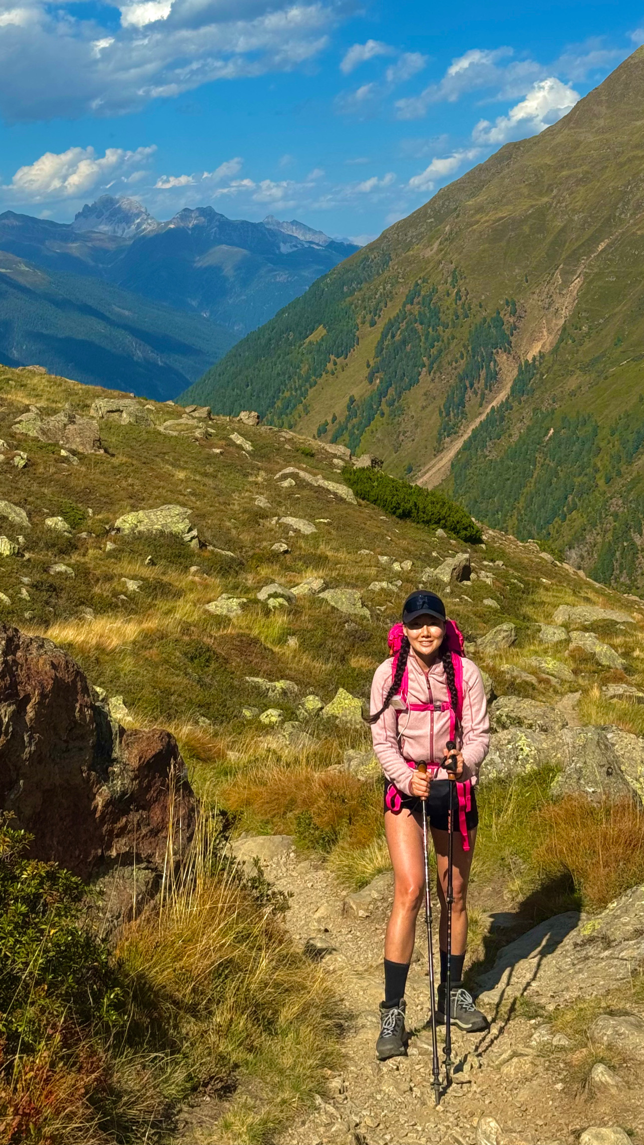 Sophie Jeon hiking in the mountains